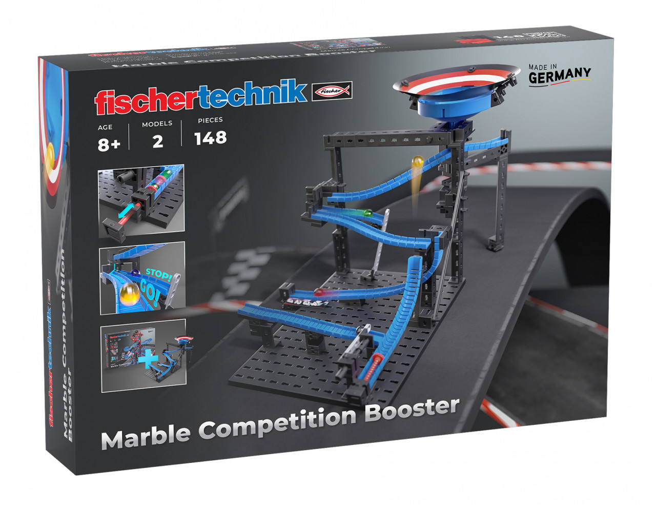 Fischertechnik Kit STEM Cursa cu bile metalice Booster, 148 piese